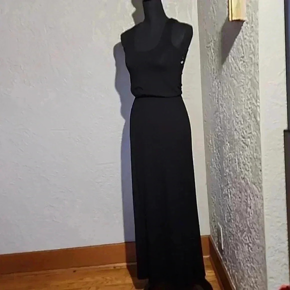 CASLON Sleeveless round neck tank maxi Dress 👗 black xx small - Picture 4 of 9